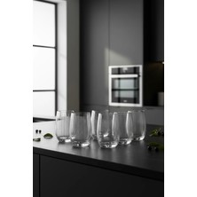 İpek Porselen Duru 6’lı Cam Su Bardağı – 380 ml Şeffaf