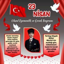 Ti Play 23 Nisan Ulusal Egemenlik ve Çocuk Bayramı Pvc Vinil Pano Süsü 160X160 cm | Tek Parça Okul Sınıf Panosu (Model 05)