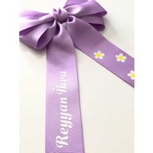 Cicis Accessories Papatyalı Lila Renk Isme Özel Kişiye Özel Fiyonk Toka