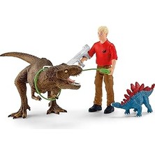 Uravas Store Schleich 41465 Tyrannosaurus Saldırısı Oyuncak Figürü, Çok Renkli