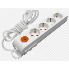 Mutlusan Ri-Tech 4 Lü 3 Metre Anahtartopraklı Grup Priz