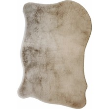 Seyran Halı Minkora Lüks Peluş Post Halı Vizon Renk Yumuşak Dokulu Kaymaz Taban Makinede Yıkanabilir Halı