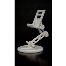MORFEM3D Beyaz Ayarlanabilir Cep Telefonu Standı – Masaüstü Telefon ve Tablet Tutucu, Katlanabilir Pratik Tasarım