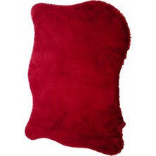 Seyran Halı Minkora Lüks Peluş Post Halı Kırmızı Renk Yumuşak Dokulu Kaymaz Taban Makinede Yıkanabilir Halı