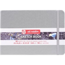 Talens Tac Sketch Book Gri 21X15 cm 140 gr Suni Deri Kaplama ile Şık Tasarım