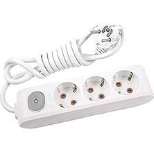 Uravas Store Multi-Let Üçlü Priz Anahtarlı Topraklı Kablolu Çocuk Korumalı 5 mt