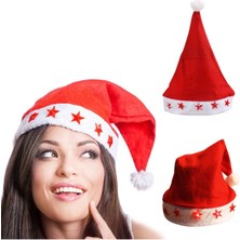 Yıldız Işıklı Eyaf Noel Baba Şapkası 2 Adet