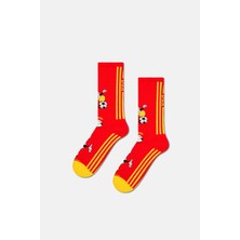Happy Socks - Kırmızı Dünya Kupası İspanya Temalı Sneaker Çorap