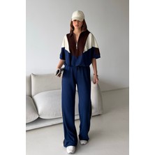 Bejna Kadın Paraşüt Kumaş Detaylı Fermuarlı Eşofman Takım