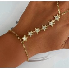 Merve Takı Özel Seri Gold Zirkon Taşlı Yıldız Şahmeran