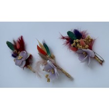 Bivalvia Accessories Lila Ortanca Damat Yaka Çiçeği Seti 1