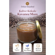 Dekor İstanbul Kahve Kokulu Kavanoz Mum | Doğal Soya Mumu | El Yapımı Cam Mum