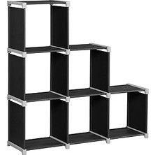 Uravas Store Songmics 6'lı Küp Kitaplık, Diy, Oturma Odası Için Organizatör, Siyah LSN63H