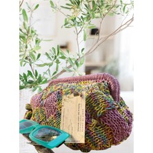 Anlat Anadolu Kadın Kooperatifi El Yapımı Renkli Kağıt Ip Clutch Çanta – Hasır Tarzı, Özgün Tasarım