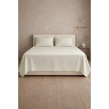 First Choice %100 Pamuk Saten 200 Tc (80 Tel) Düz Çarşaf Seti Krem