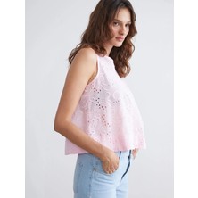 Lc Waikiki Yeni Sezon Bisiklet Yaka Ajurlu Brode Bluz