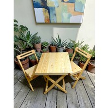 Onbaşı Ahşap Katlanır Masa Sandalye Takımı