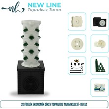 Newline 20 Fidelik Ekonomik Dikey Topraksız Tarım Kulesi - Beyaz