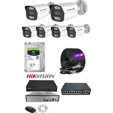 Hsc Bilişim 6'lı 5mp Poe Ip Kamera Seti | Hikvision Nvr | Ses Kayıtlı | 2tb HDD | Metal Kasa 3.6mm Iç/dış Ortam