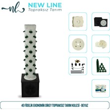 Newline 40 Fidelik Ekonomik Dikey Topraksız Tarım Kulesi - Beyaz