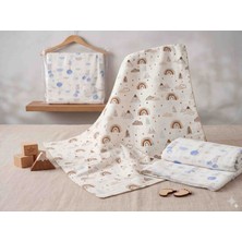 İnci Konsept %100 Pamuklu Tek Katlı Müslin Bebek Battaniyesi - Ince Bebek Örtüsü 90X90 cm Bebek Hediyelik Bebek Hediye Seti