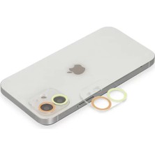 Senka Newface Iphone 12 Renkli Kamera Lens Koruma Cam - Sarı-Turuncu