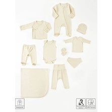 Mama Padre Eva Yenidoğan Organik Hastane Çıkış Seti 10 Parça + Emzirme Önlüğü Hediye