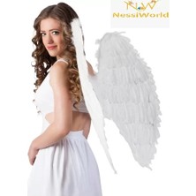 Senka Beyaz Renkli Büyük Boy Melek Kanadı 55X80 cm