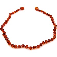 Senka Kehribar Bebek Kolyesi 587 Koyu Bej