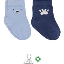 Senka 2'li Bear Penye Soket Çorap 10116 Mavi