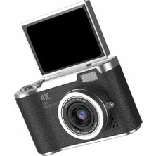 WİderMarkt 4K Dijital Kamera 48MP 8x Zoom / 180° Döner Ekran- Vlog Selfie Video Kayıt- Fotoğraf