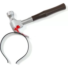 Senka Kafaya Saplanmış Kahverengi Saplı Çekiç Şaka Tacı