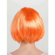 Senka Turuncu Renk Parti Peruğu Küt Saç