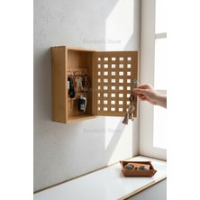 Mien Bambu Duvar Tipi Anahtarlık Kutusu Doğal Ahşap Anahtar Düzenleyici