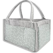 Senka Keçe Anne Bebek Bakım Çantası 772 Yeşil Çiçek