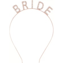 Senka Rose Gold Renk Bekarlığa Veda Kristal Taş Bride Tacı Ithal 16X10 cm