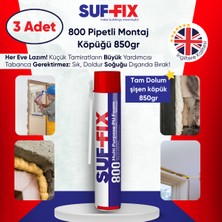 Suf-Fix 800 Pipetli Montaj Köpüğü 750ML 3 Adet – Boşluk Dolgu ve Yalıtım Köpüğü