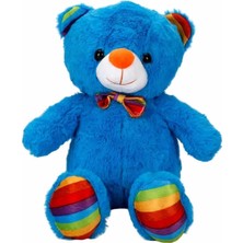 Senka Oturan Kurdeleli Renkli Peluş Ayı 30 cm