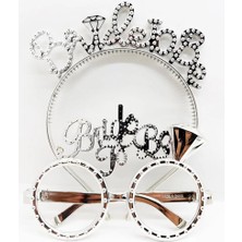 Senka Bride To Be Yazılı Taç ve Bride To Be Yazılı Gözlük Seti Gümüş Renk Nessiworld