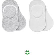 Senka 2'li Penye Babet Silikonlu Basic Çorap 30104 Gri Beyaz