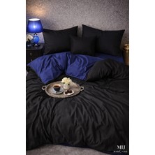 More Home  Çift Kişilik Yorgan Kılıfı + Yastık Kılıfı  (Çarşafsız) Lacivert  Siyah