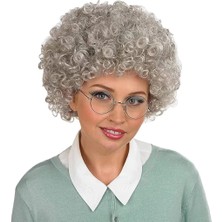 Senka Gri Renk Kabarık Bonus Peruk Afro Takma Saç