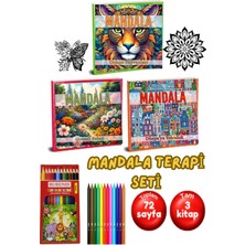 Mandala Büyükler Için Boyama Seti - Kitap ve Kalem Hediye