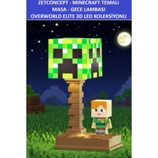 Zetconcept Minecraft Masa - Gece Lambası - Overworld Elite - 3D LED Koleksiyonu Upgraded Edıtıon