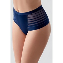 C&city Tül Detaylı Brazilian Külot C19302 Lacivert