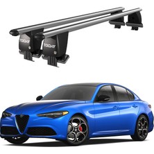 Today Auto Royal Alfa Romeo Giulia (2016 ve Sonrası) Uyumlu Gri Kilitli Ara Atkı Port Bagaj Tavan Barı