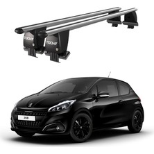 Today Auto Royal Peugeot 208 (2015-2019) Uyumlu Gri Kilitli Ara Atkı Port Bagaj Tavan Barı