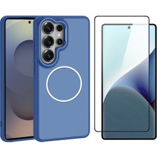 Vendas Samsung Galaxy S26 Ultra Kılıf M-Safe Şarj Özellikli Metal Kamera Çerçeveli Zore Sanremo Silikon Kapak + Cam Ekran Koruyucu