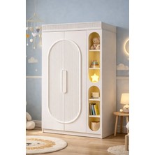 Setay Dolap, Athena 2 Kapaklı Ledli Kitaplıklı Gardırop