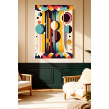 Mushen Studio Mushen Studıo Soyut Altın Yaprak Desenli Siyah Fon Çerçevesiz Kanvas Tablo Dekoratif Duvar